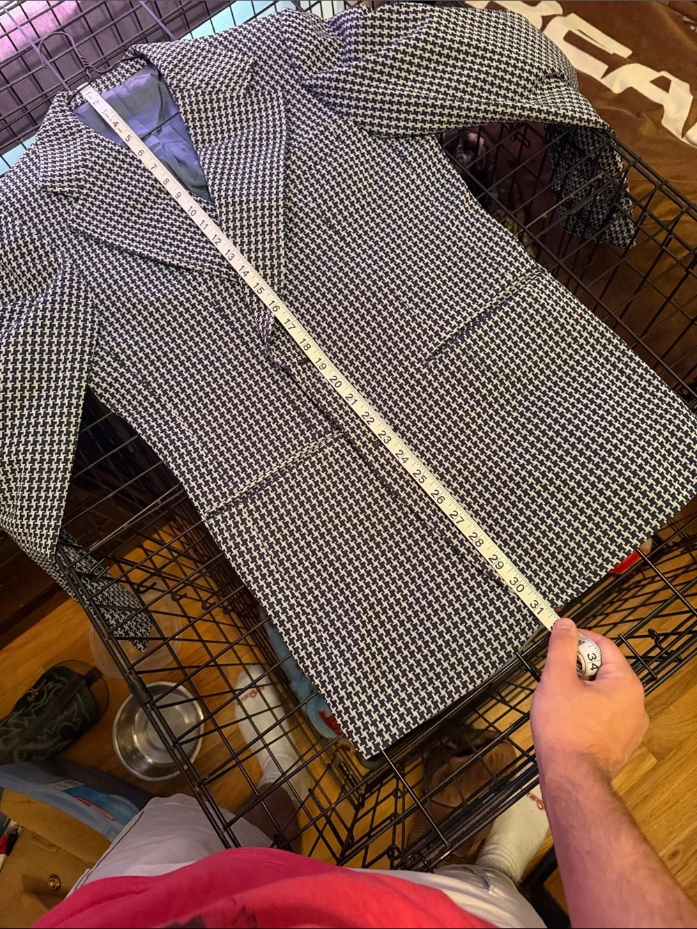 Classic Houndstooth Sport Coat in Navy and White